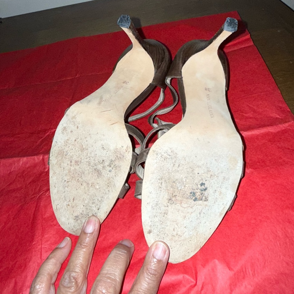 Manolo Blahnik Brown leather Strappy Heel Sandals - Picture 3 of 5